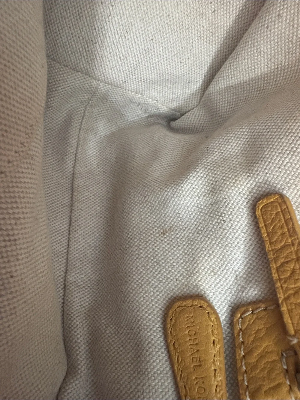 Michael Kors Brown MK Logo Shoulder Tote with gold trim